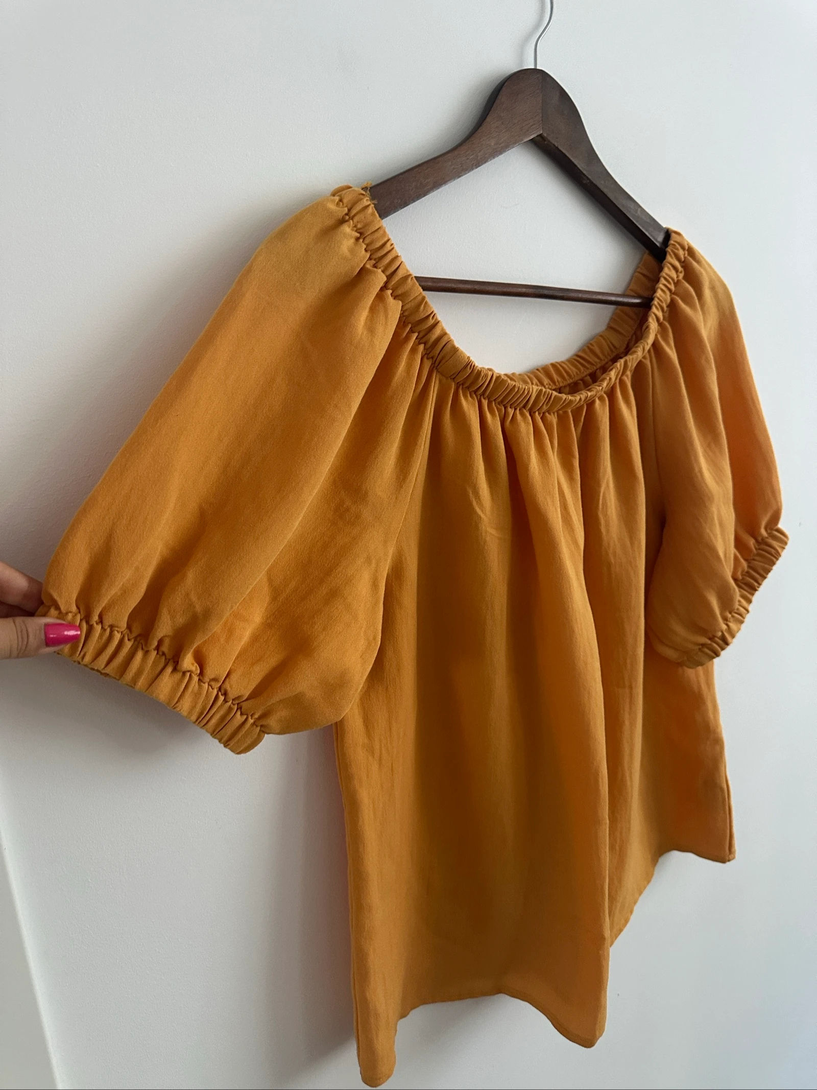 Mosterdkleurige blouse van linnen en viscose - Laura Torelli maat S – photo 2